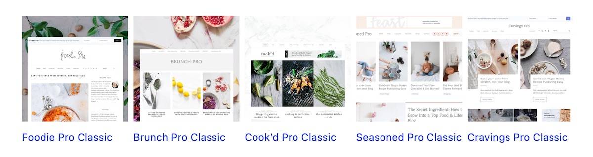 Feast插件中的5个主题-FoodiePro、BrunchPro、Cook'dPro、SededPro、CraringsPro