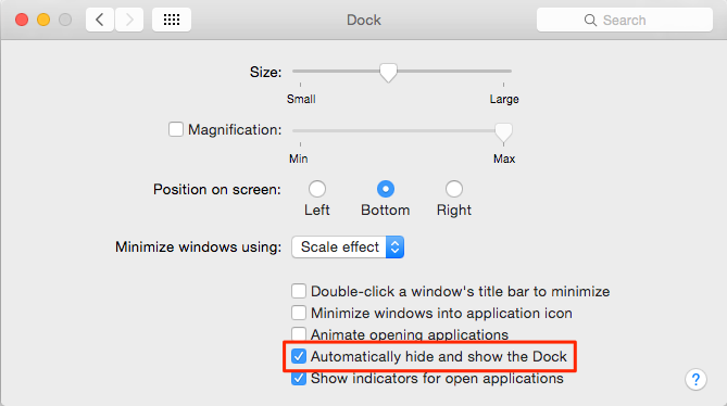 dock屏幕截图显示dock
