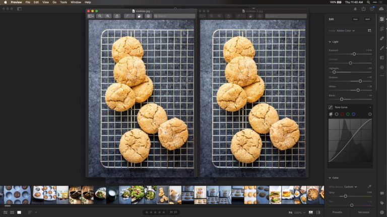屏幕截图Lightroom和两张cookie图片保存不同尺寸