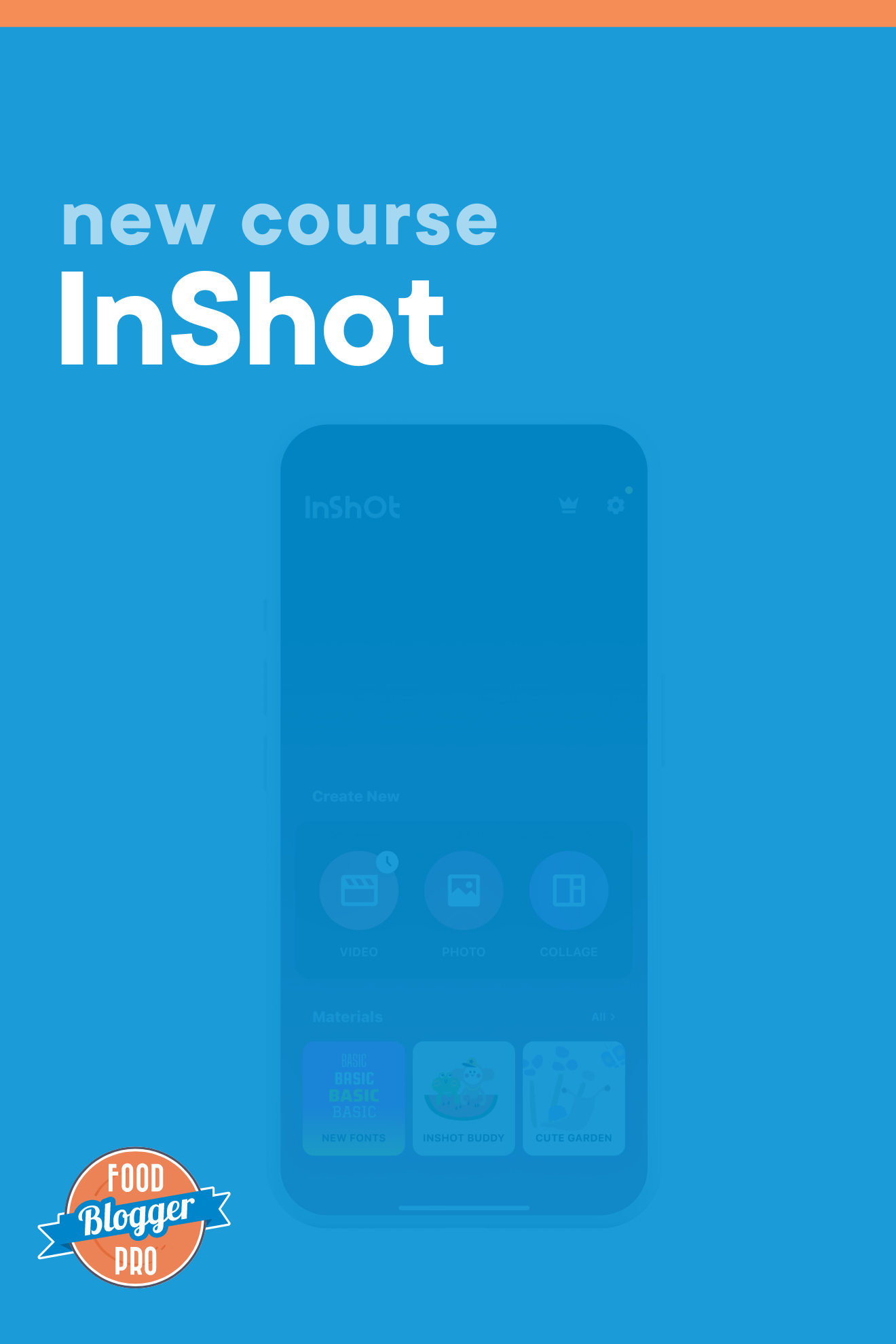 手机InShot和文章标题“新课程InShot
