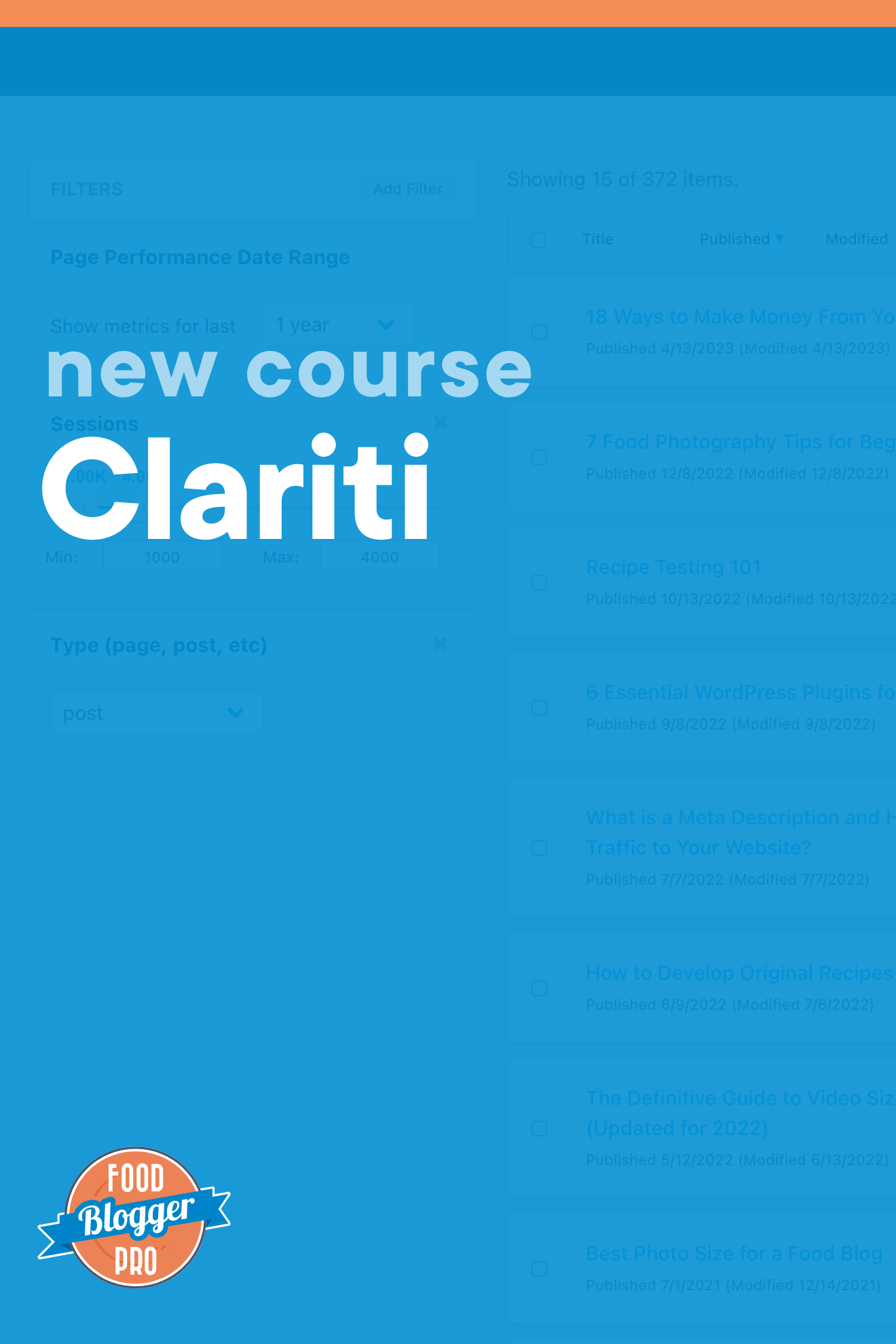 蓝图显示Clariti仪表板截图读取
