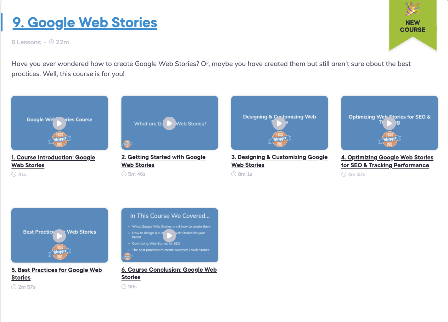 Google网络故事课程概述显示个人教程